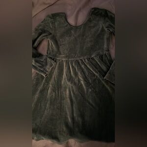 Hanna Andersson Green Velvet Kids Dress